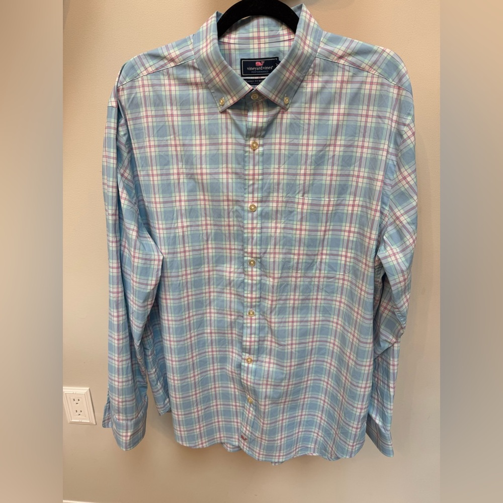 Vineyard Vines Performance Classic Fit Murray Men’s Shirt in Pastel Plaid